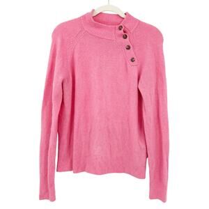 J.‎ Crew Womens Fall Barbiecore Button Extra Soft Yarn Wool Blend Sweater Size S
